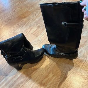 Life Stride Black High Heeled Boots Size 9